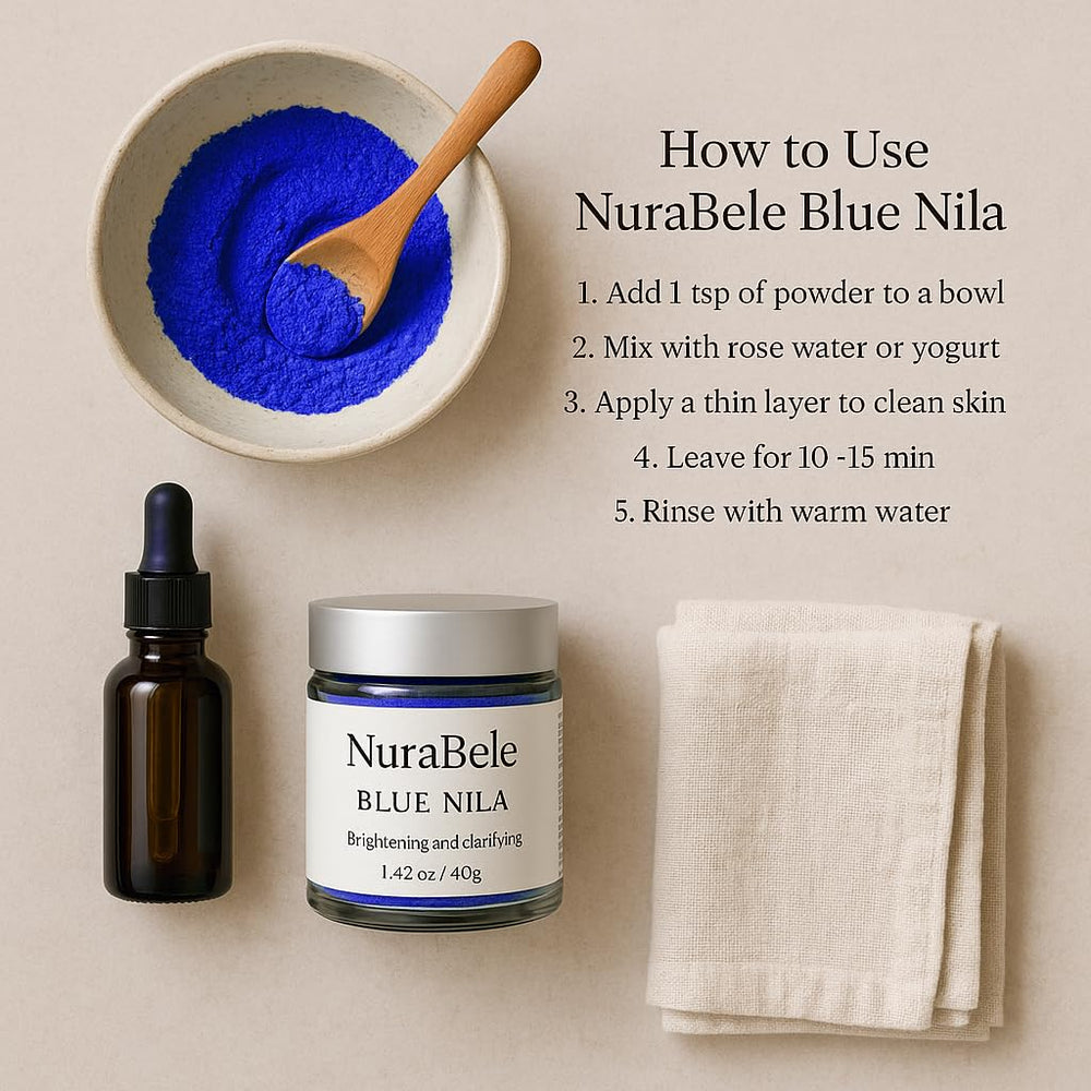 Authentic Moroccan Nila Powder body care application closeup for paste use.