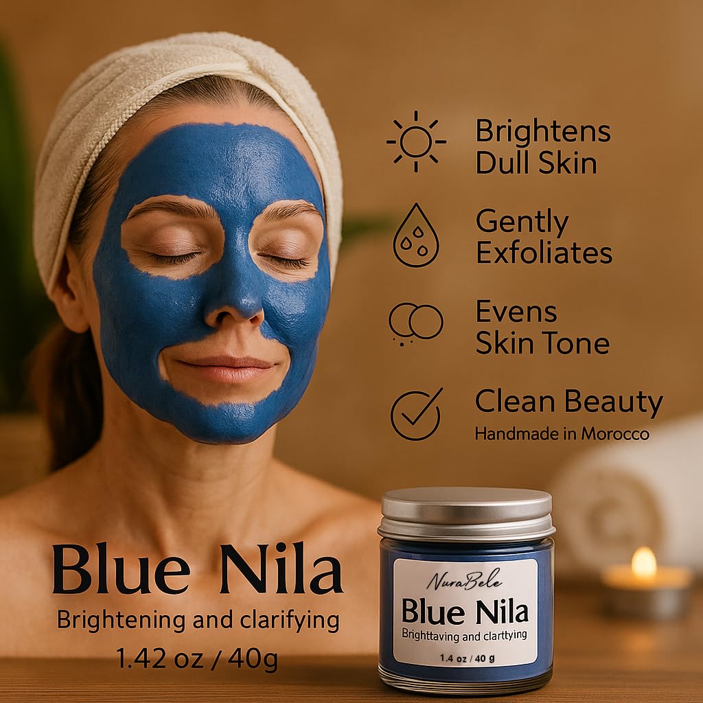 Authentic Moroccan Nila Powder face mask mix closeup for DIY skincare.