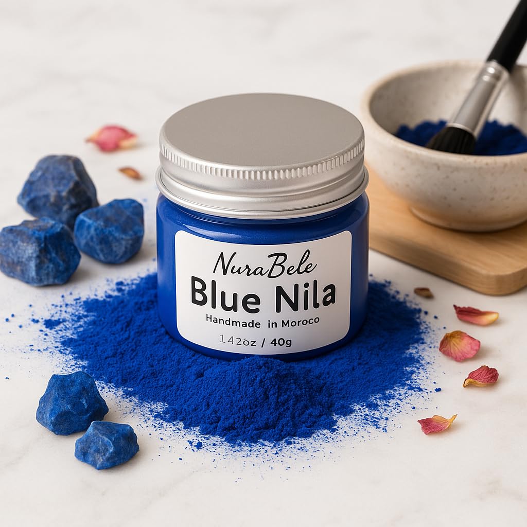 Authentic Moroccan Nila Powder fine texture closeup for easy mixing.