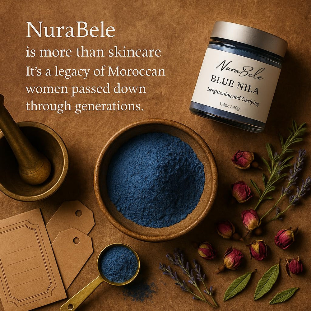 Authentic Moroccan Nila Powder origin Morocco label closeup.