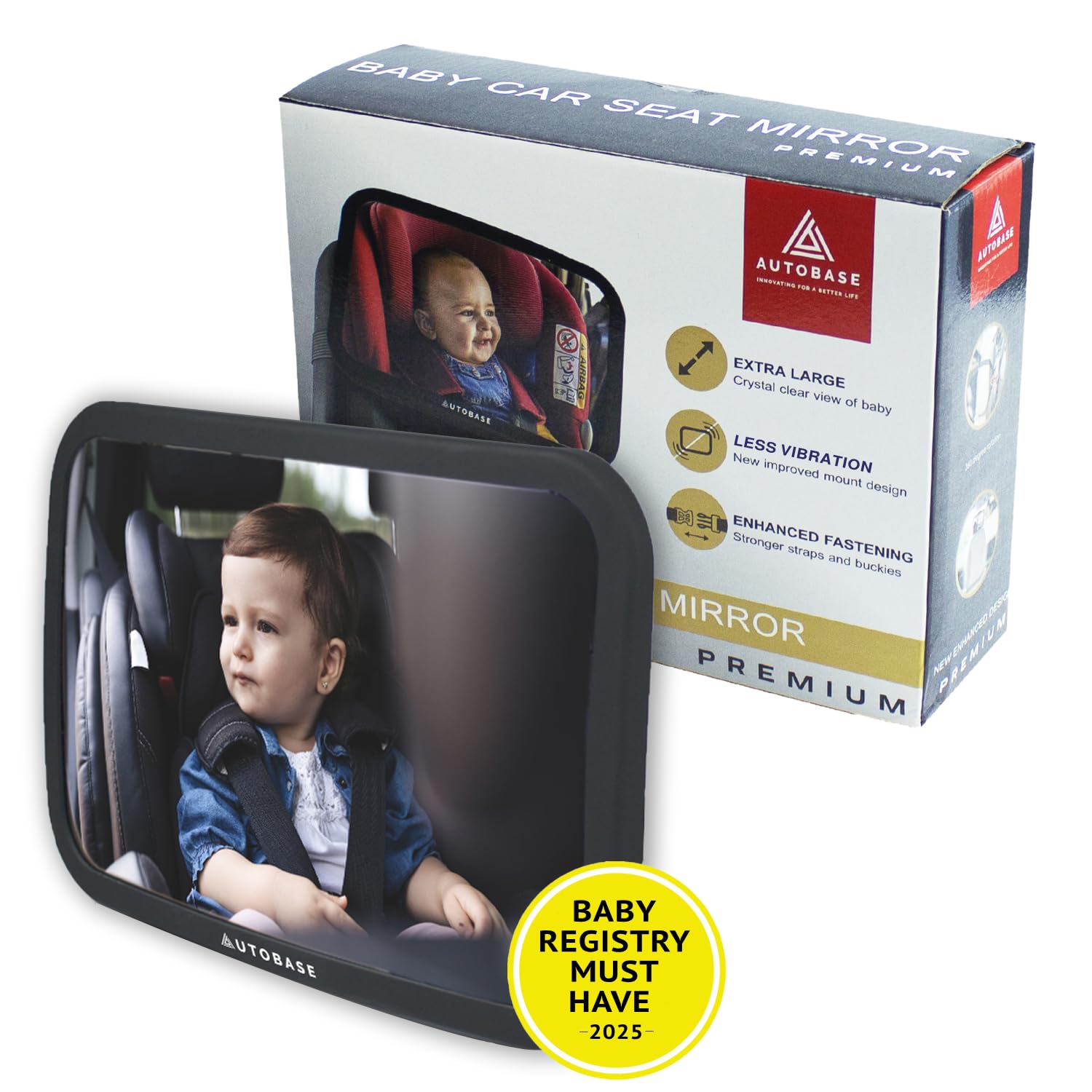 Autobase Baby Car Mirror shatterproof materials protect during bumps