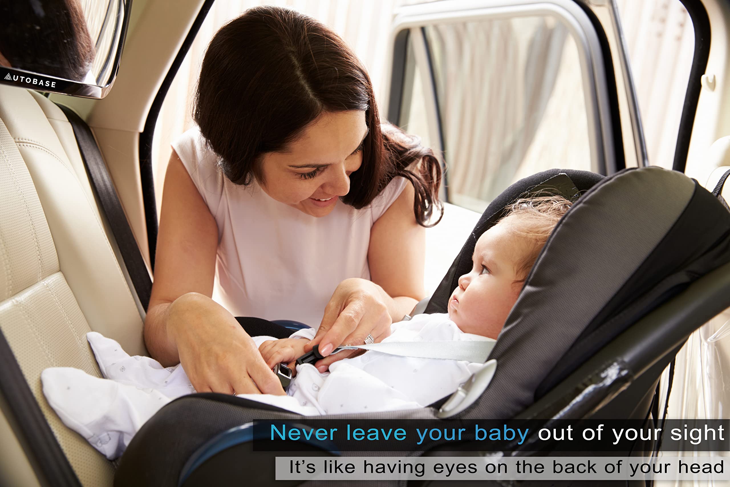 Autobase Baby Car Mirror stays in place with strong mounting system
