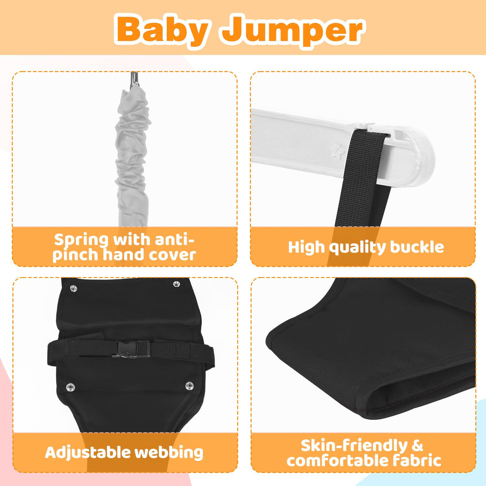 AUTOKAKUM baby jumper adjustment strap enables snug fit for growing infants