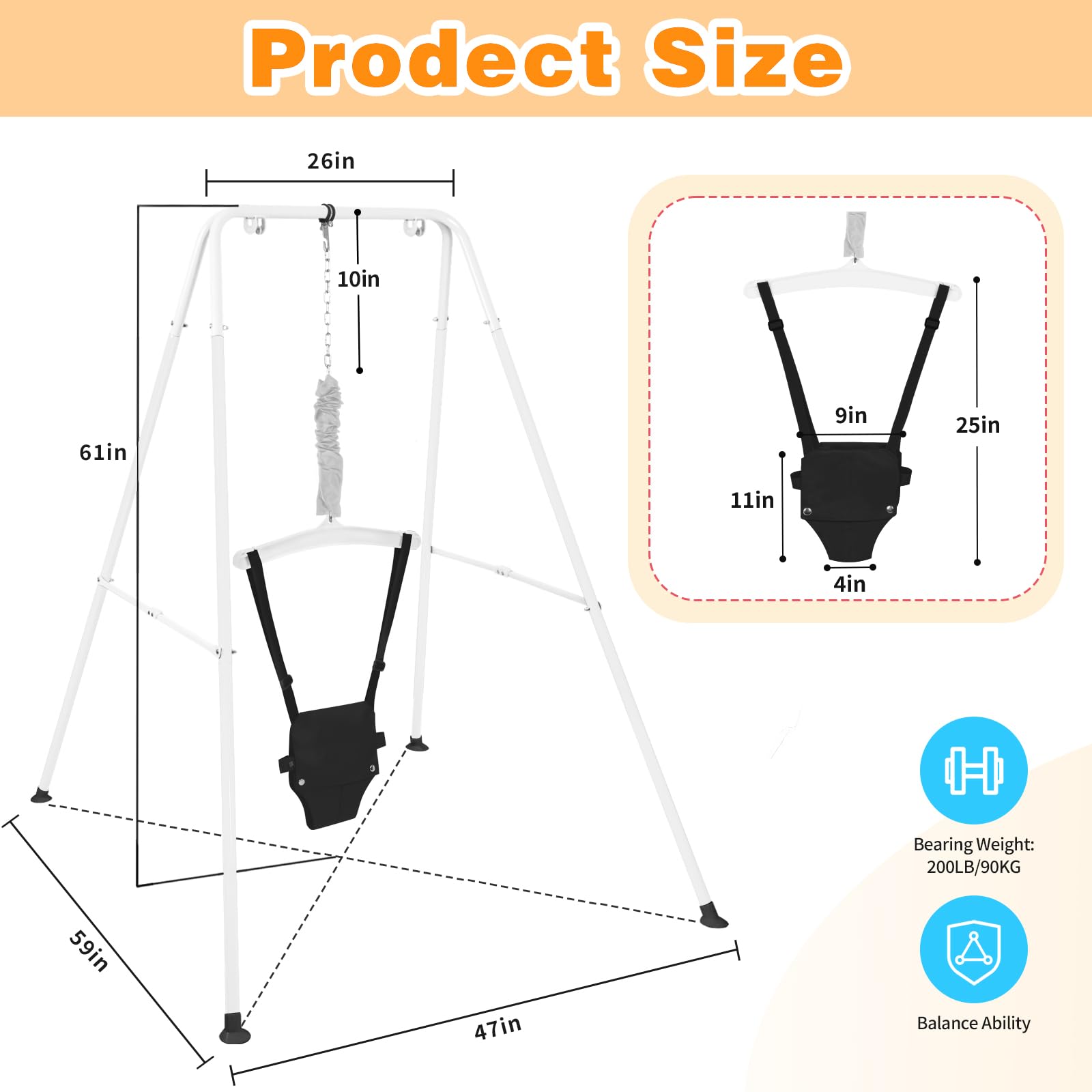 AUTOKAKUM baby jumper foldable design stores neatly against the wall