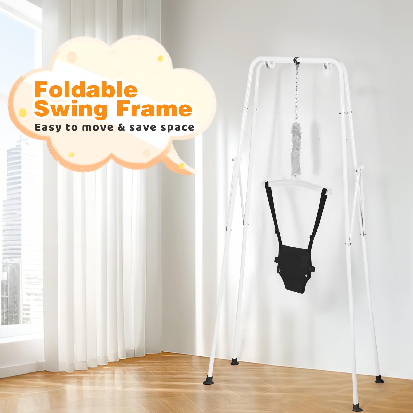 AUTOKAKUM baby jumper safety features and durable materials for worry-free play
