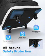 Automiim car seat travel bag with four silent wheels for smooth airport moves.