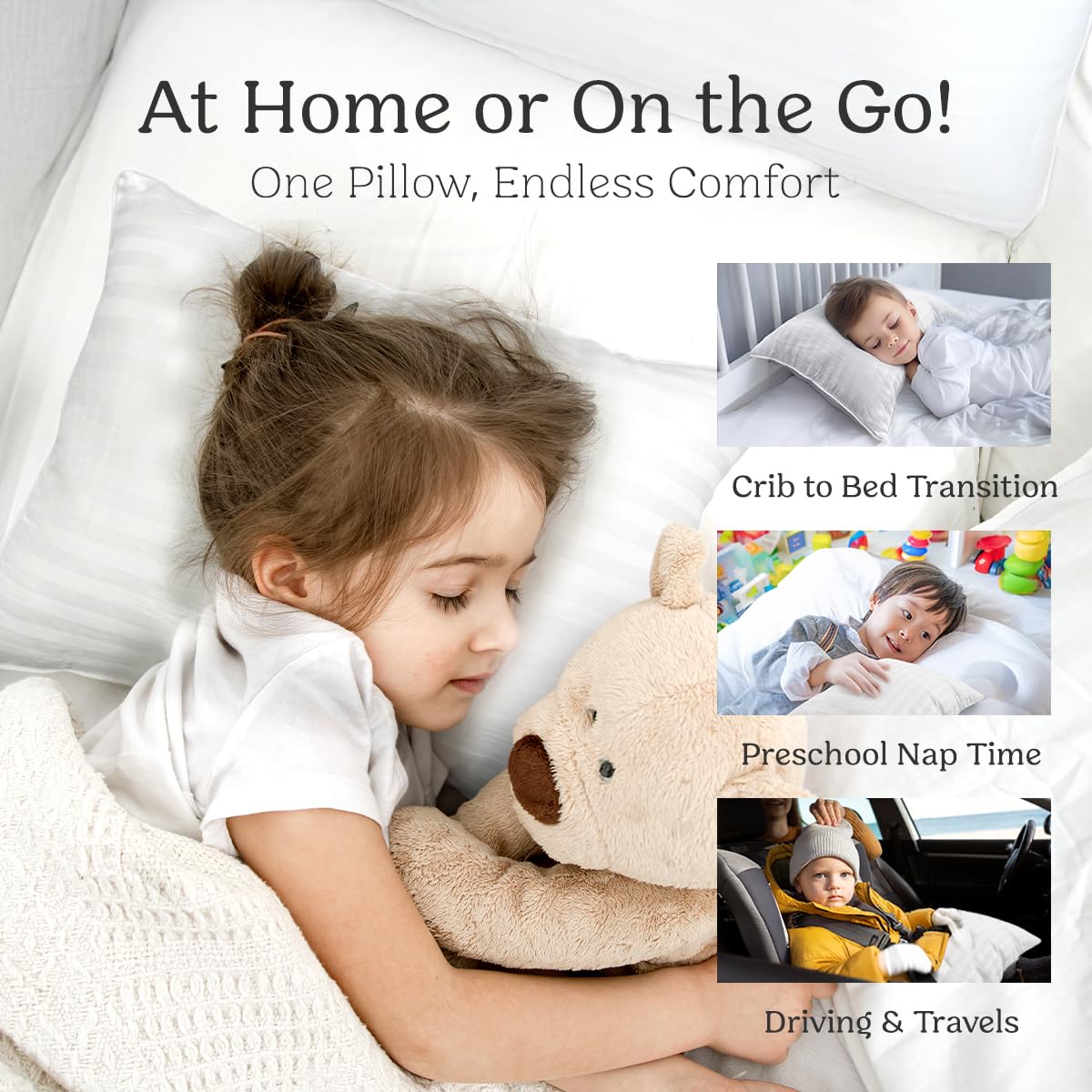 Autumn Bliss Co toddler pillow soft organic cotton cover emphasizes breathable comfort