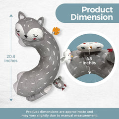 Autumn Bliss Co Tummy Time Pillow Gray Fox on-floor use for supervised tummy time