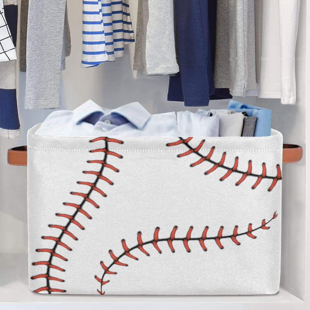 AUUXVA Baseball Stitches Basket folded for space-saving when not in use