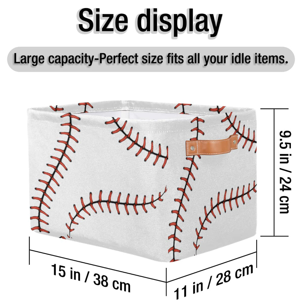 AUUXVA Baseball Stitches Basket inside white lining for clean storage