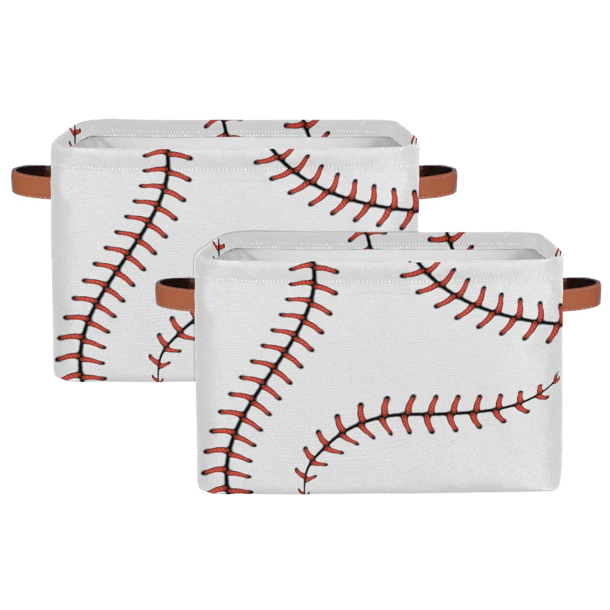 AUUXVA Baseball Stitches Basket wide view stores toys neatly
