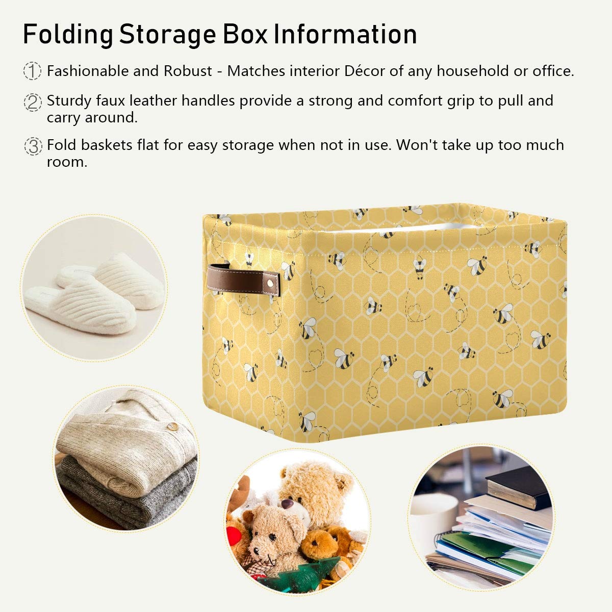 AUUXVA storage basket cube yellow in closet shelf setup keeps clutter tidy.