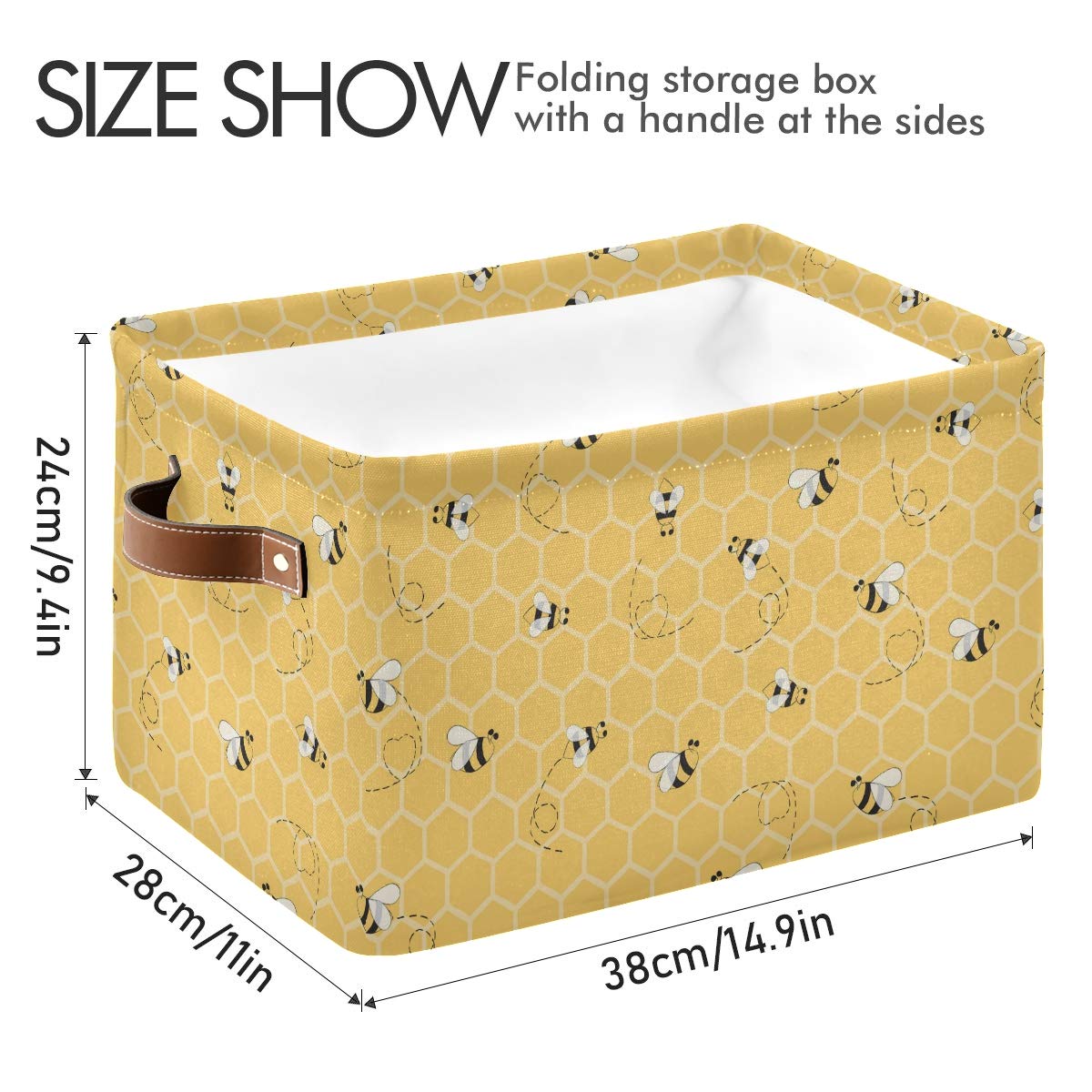 AUUXVA storage basket cube yellow collapsible form highlighting space-saving storage.