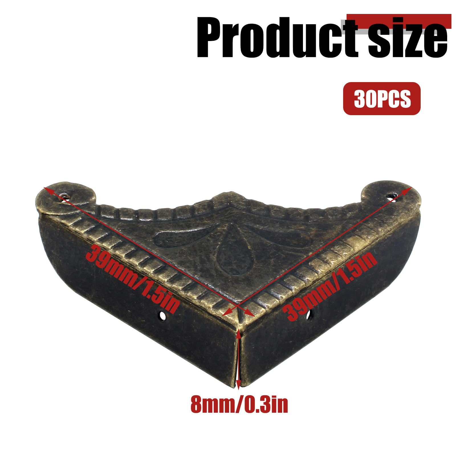 Auvotuis 30pcs corner protectors package display, ready to safeguard edges of wooden boxes.