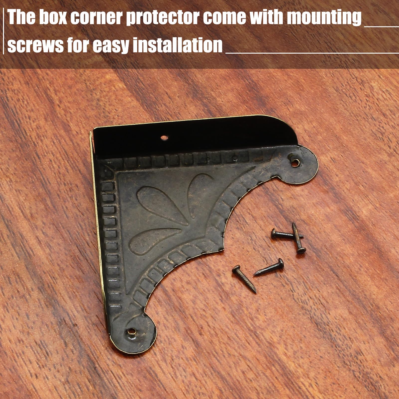 Auvotuis decorative bronze edge-guard with antique pattern adds vintage charm while protecting corners.