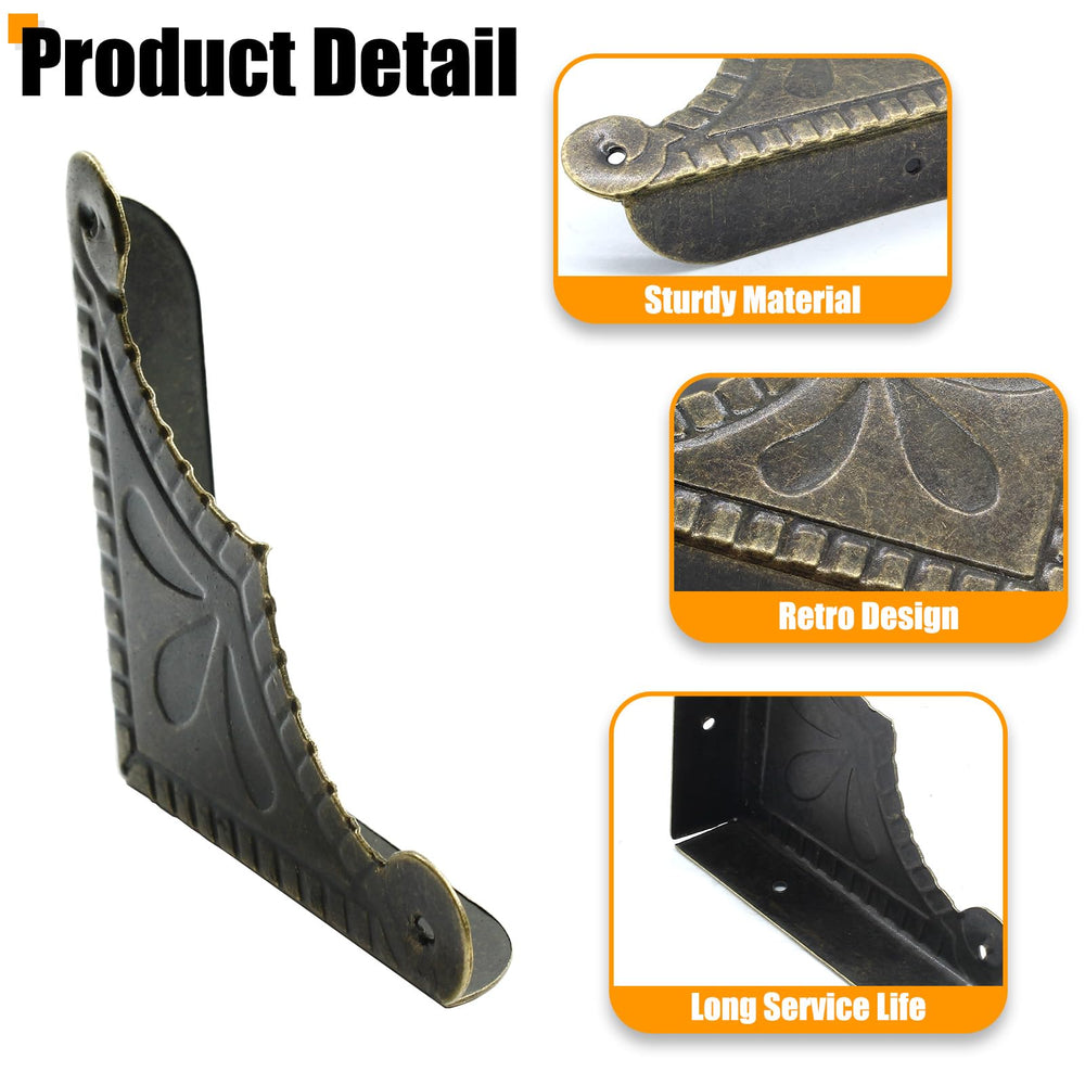 Auvotuis-installed corner protector on a wooden box demonstrates secure edge reinforcement.