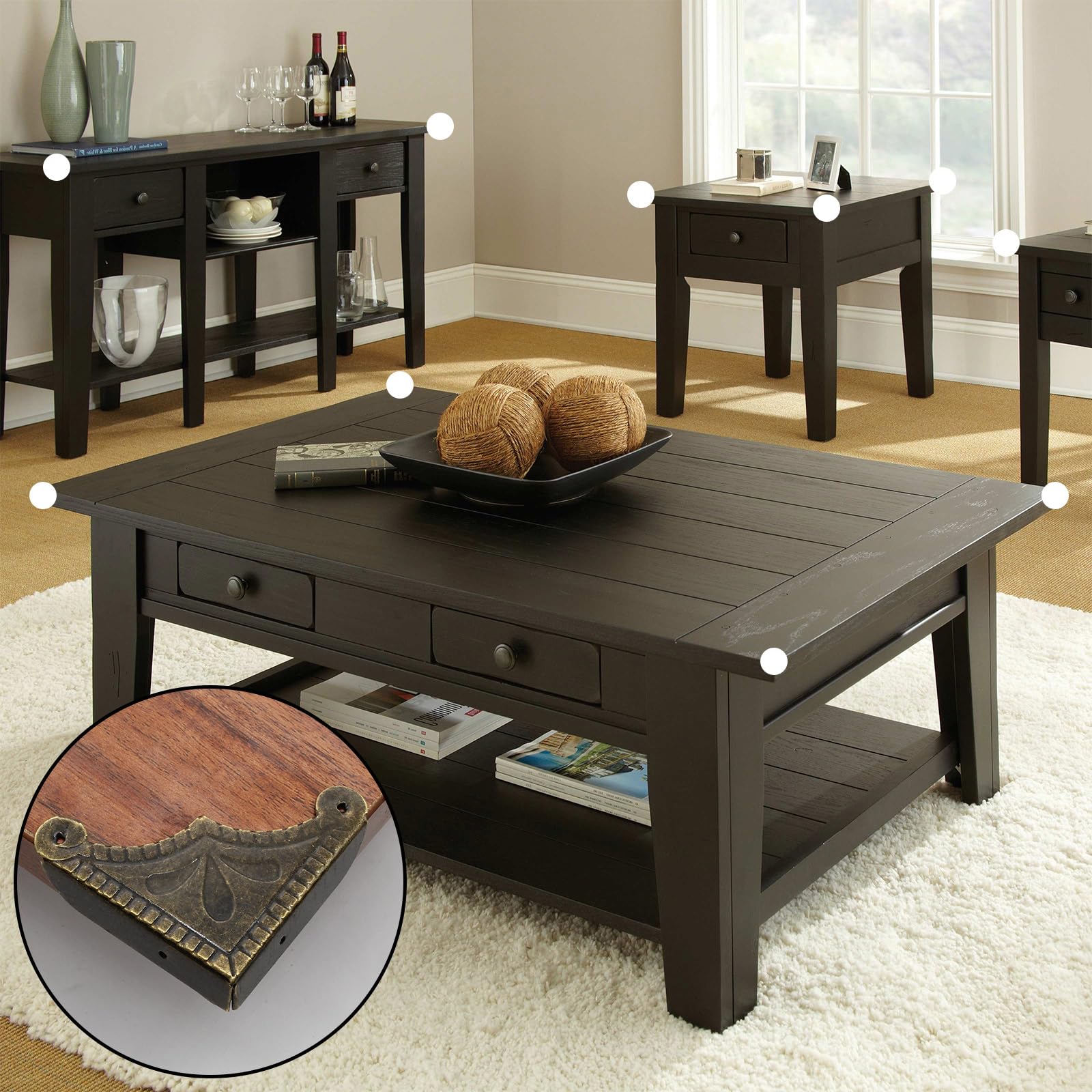 Auvotuis jewelry box corner protector highlighting metal durability for jewelry storage.