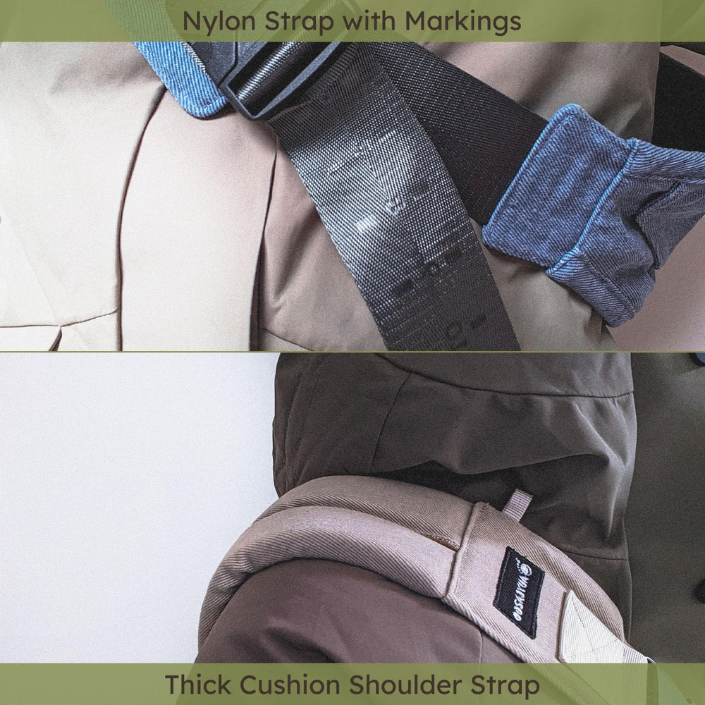 AUYEAZGO Toddler Sling Carrier beige closeup highlights premium cotton texture and cozy feel