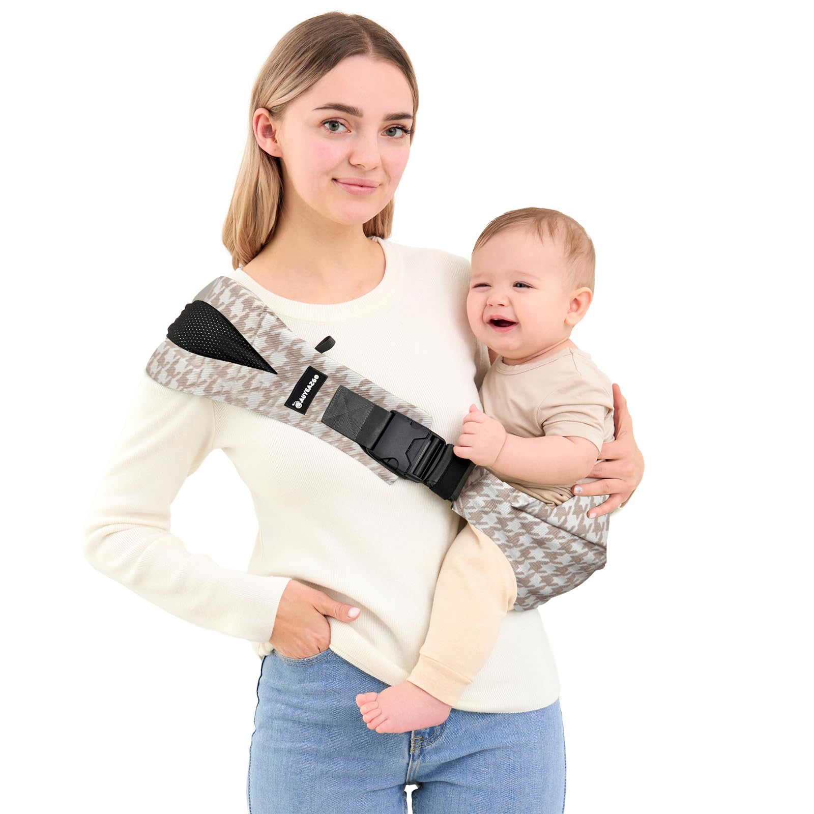 AUYEAZGO toddler sling folded compact for travel and easy packing.
