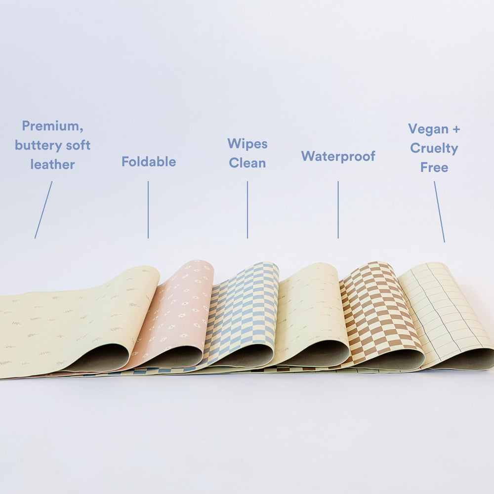 AVA + OLIVER changing pad 16x30 on a dresser ready for newborn-to-toddler care.