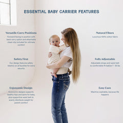 Ava & Oliver essential baby carrier back carry view supports secure, comfortable day trips.