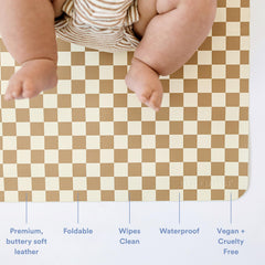 AVA + OLIVER mocha checker changing mat in Mocha Checker color for daily use.