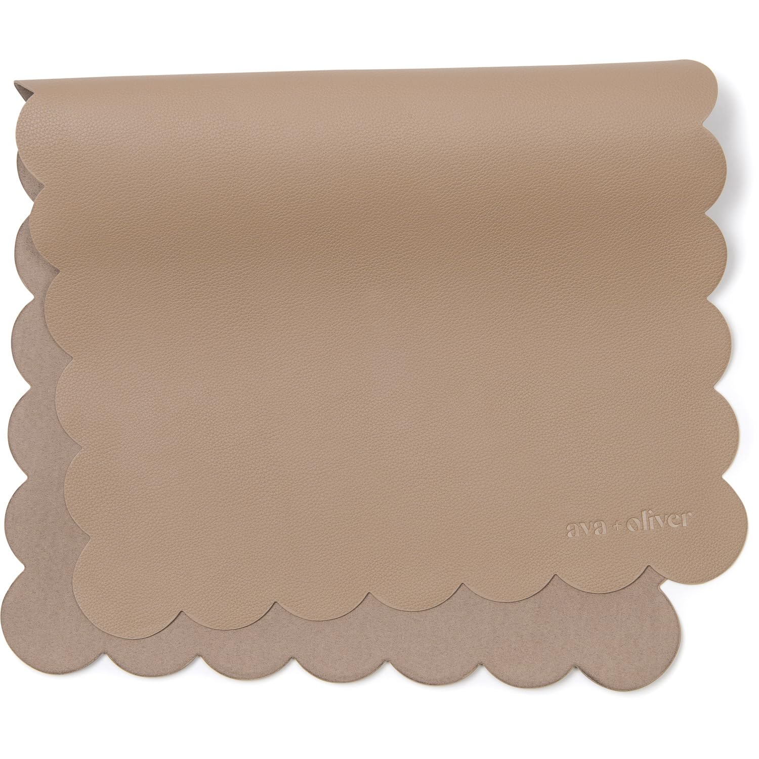 Ava + Oliver vegan leather changing mat folded for travel, compact and portable for on-the-go diapering.