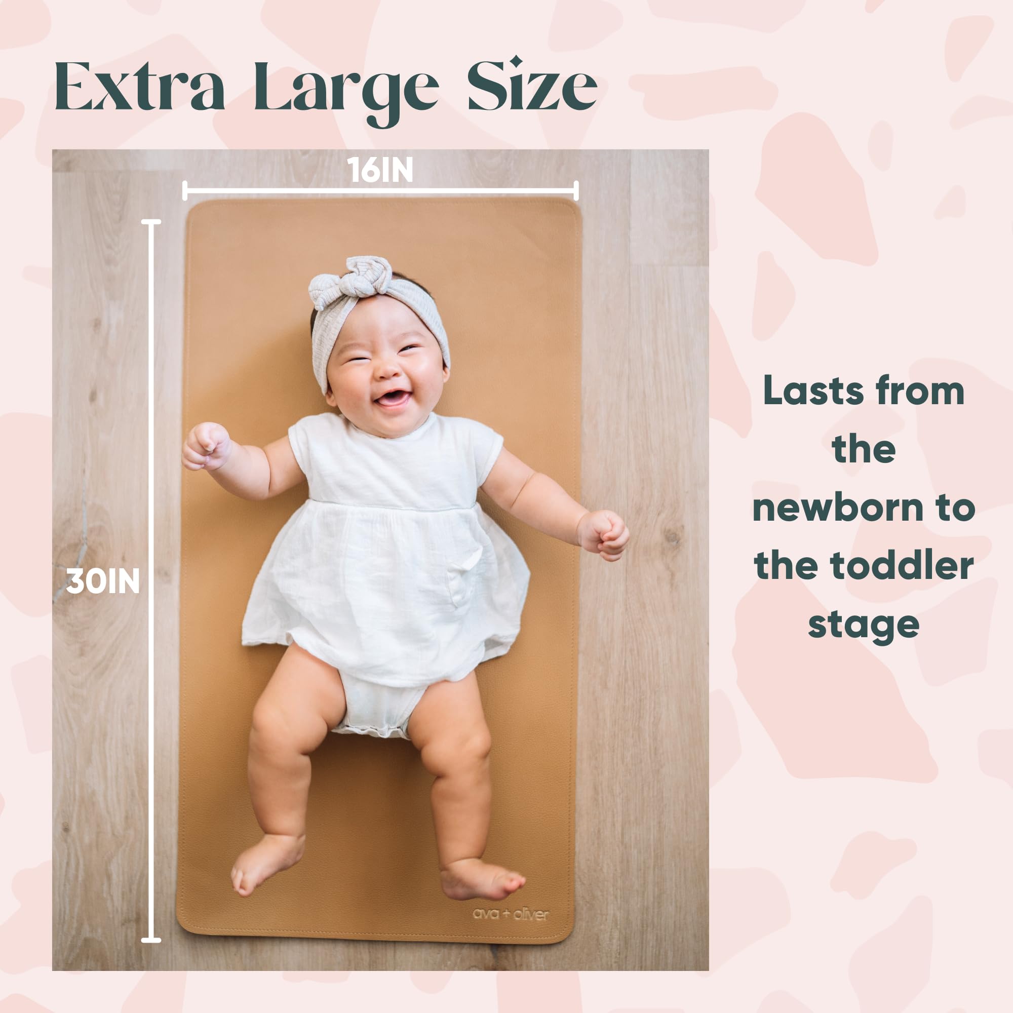 AVA OLIVER portable mat suits home, stroller, or diaper bag for mess-ready outings.
