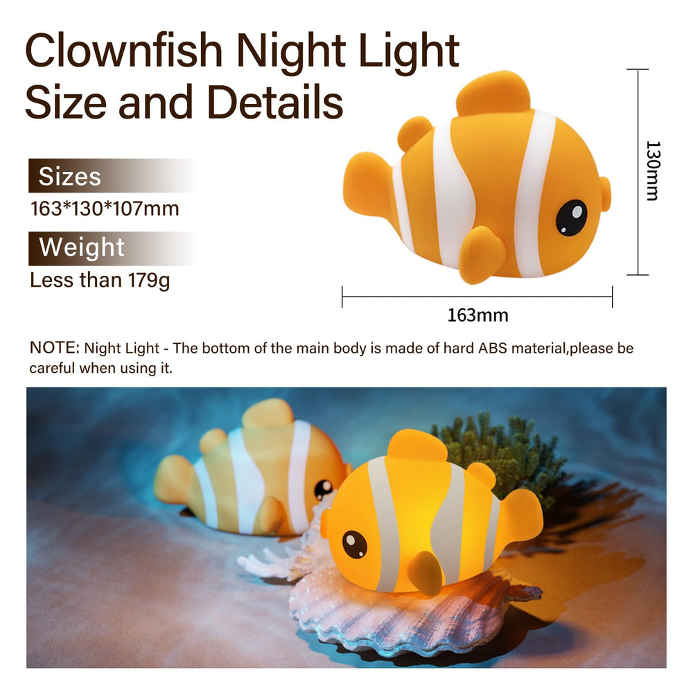 AVACOM clownfish night light as travel-friendly emergency lighting option.