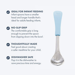 Avanchy infant spoons thin scoop fits tiny mouths for first solids.