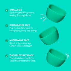 Avanchy mini prep bowl yellow rounded edge aids comfortable self-feeding.