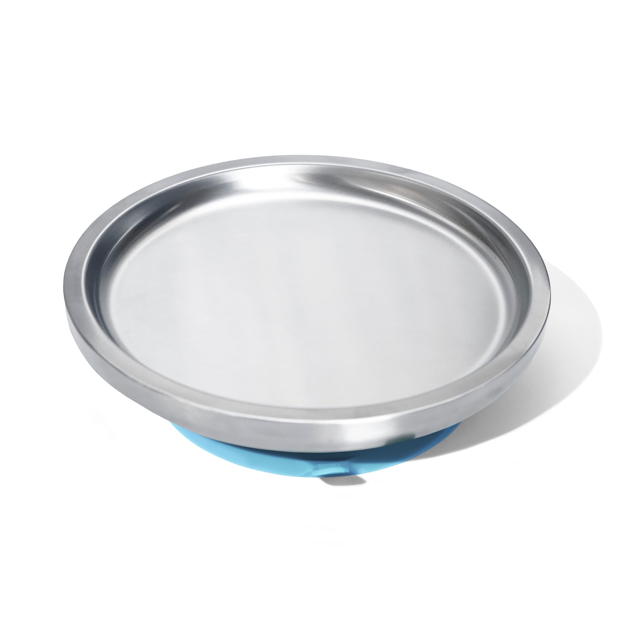 Avanchy Open Baby Plates with Suction base grips high chair, reducing spills during self-feeding.