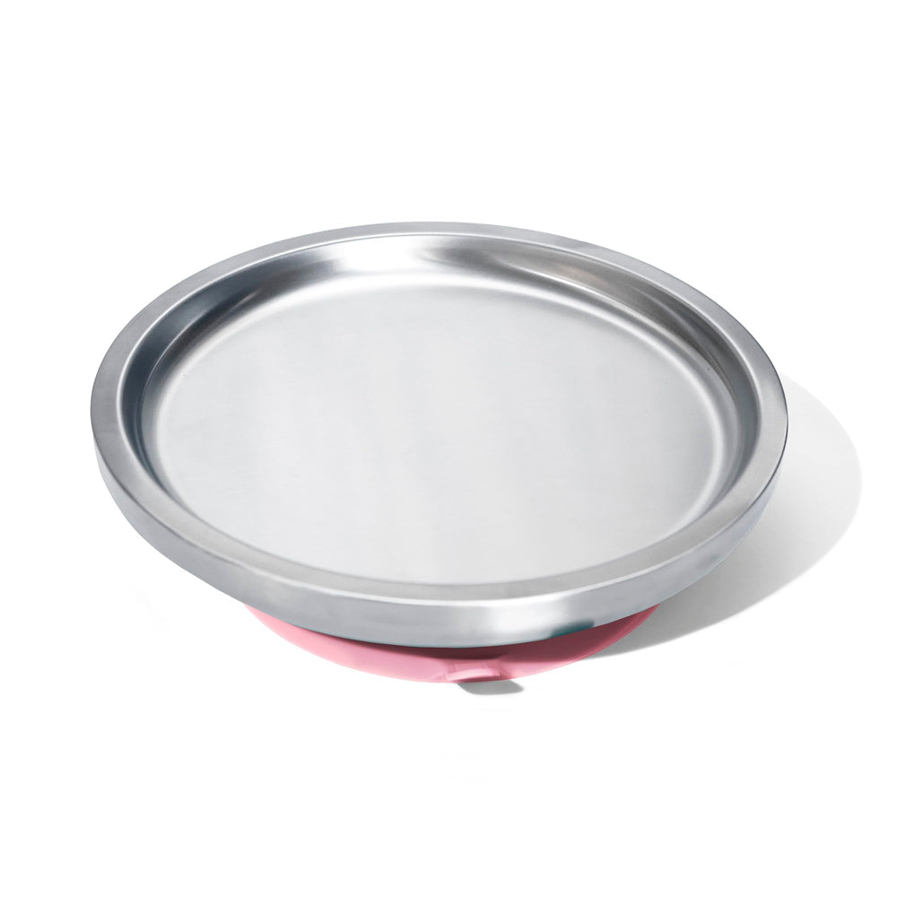 Avanchy Open Baby Plates with suction base preventing spills during self feeding.