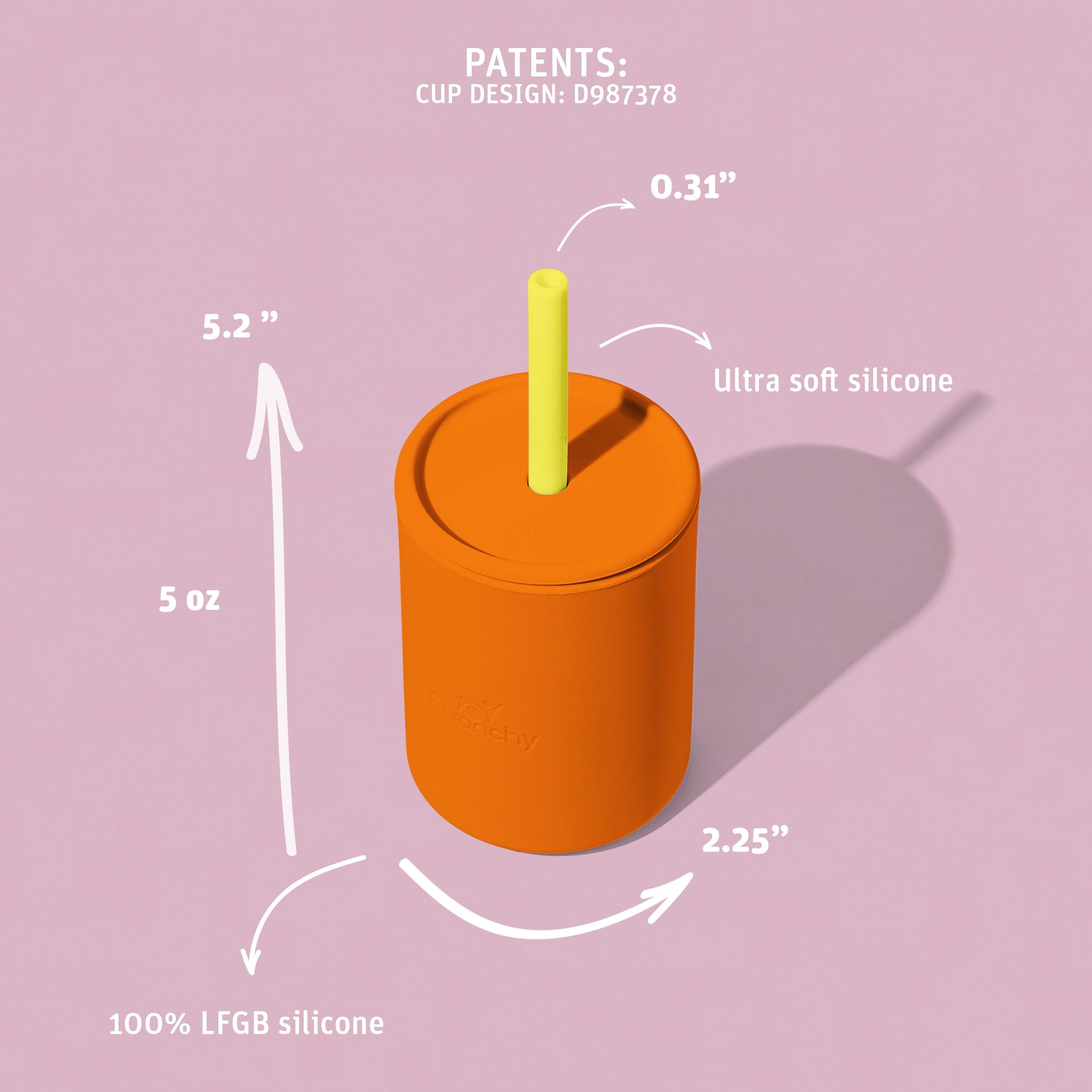 Avanchy gray sippy cup reduces spills during meals and travel.