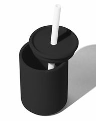 Avanchy silicone training sippy cup with straw lid—secure seal for spill protection.