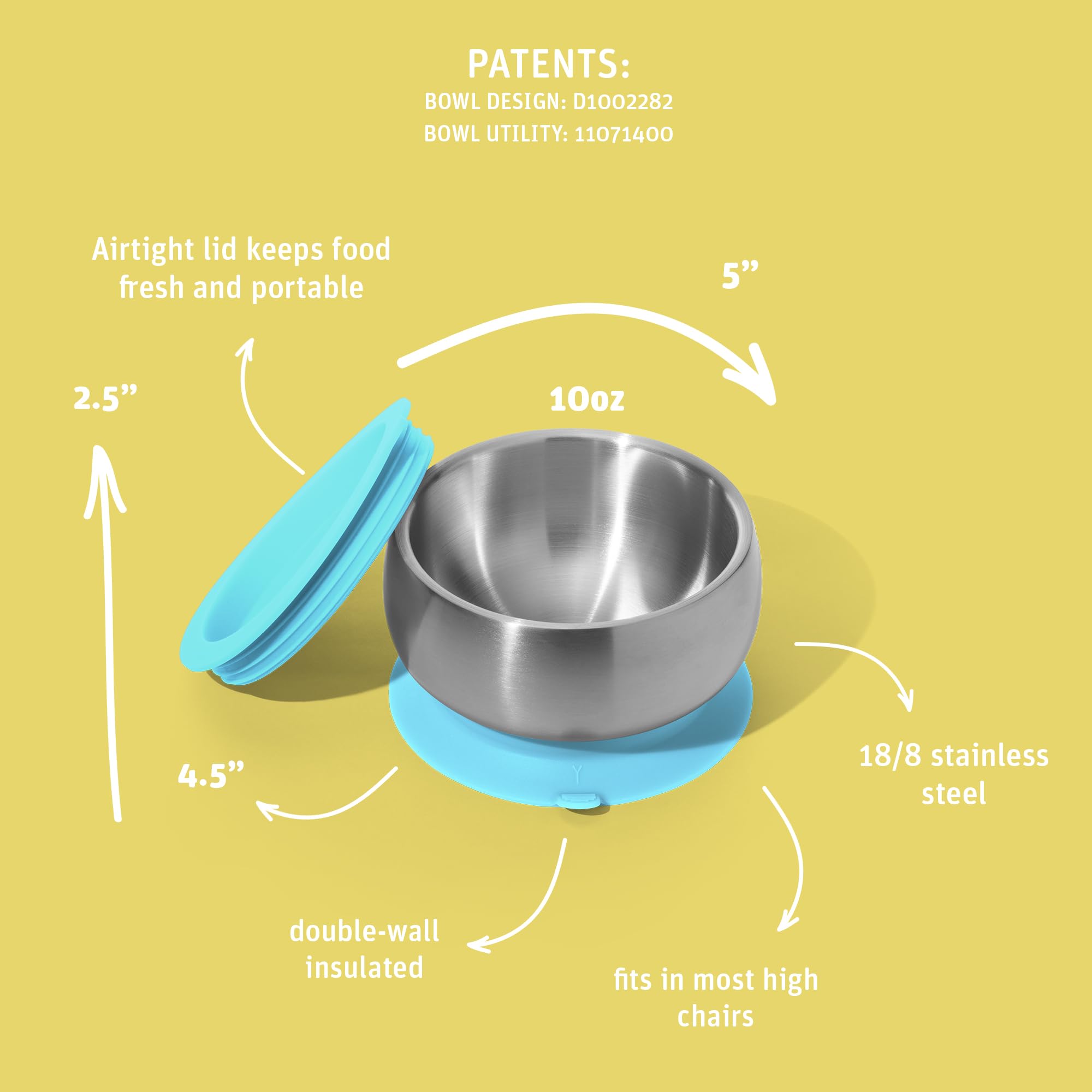 Avanchy stainless steel bowls set for durable family meals.