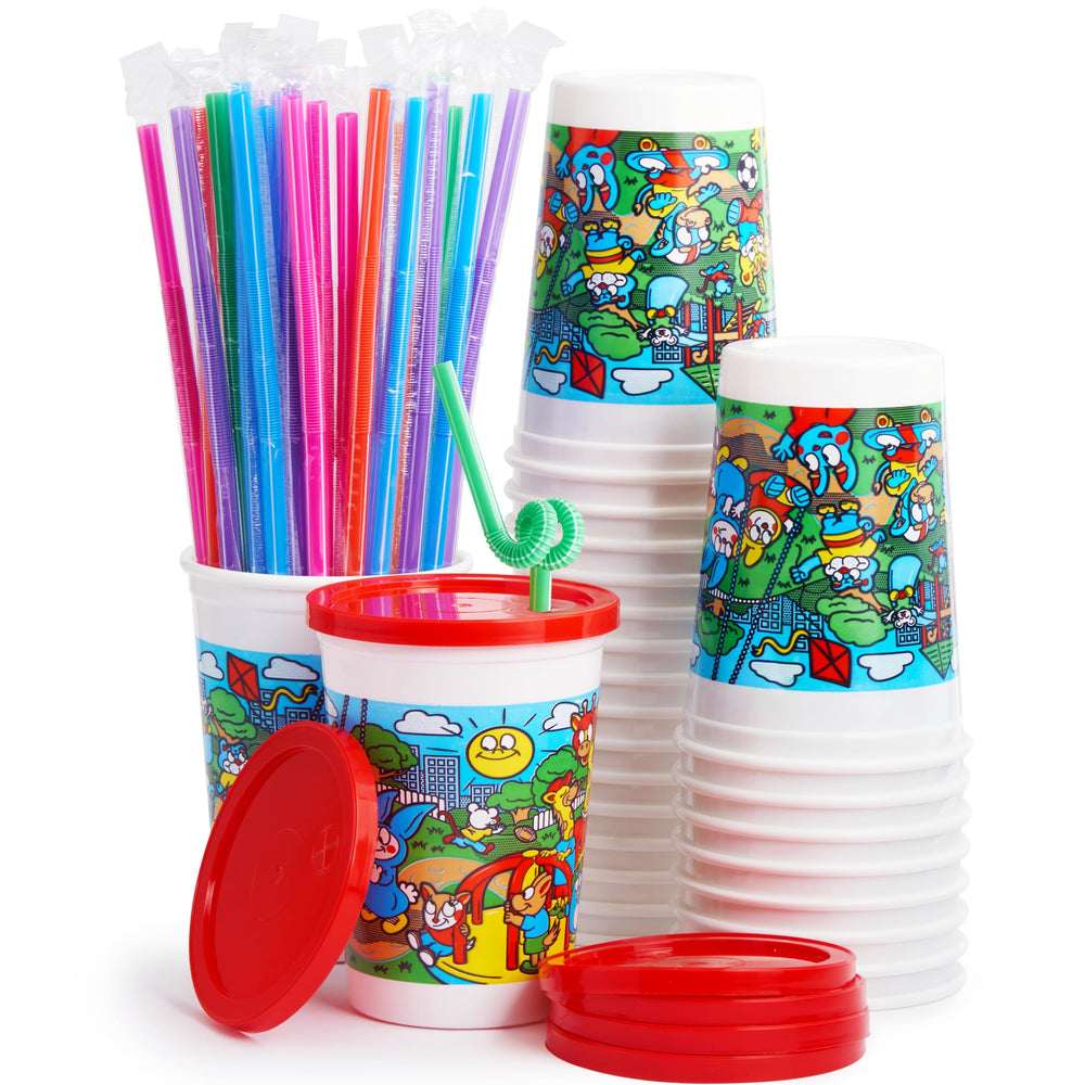 Avant Grub leakproof 12oz kids cups with lid and straw closeup, spill-minimizing design