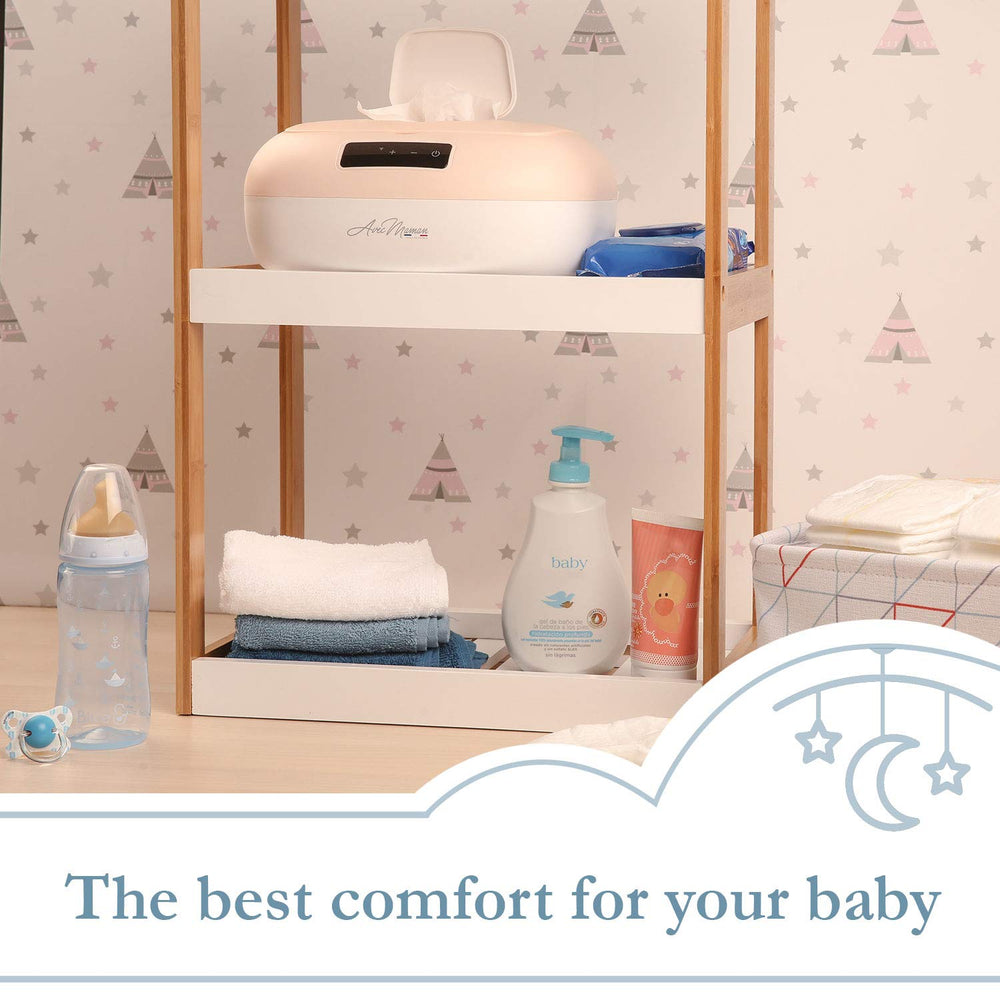 Avec Maman La Caresse wipe warmer energy-saving design reduces power use