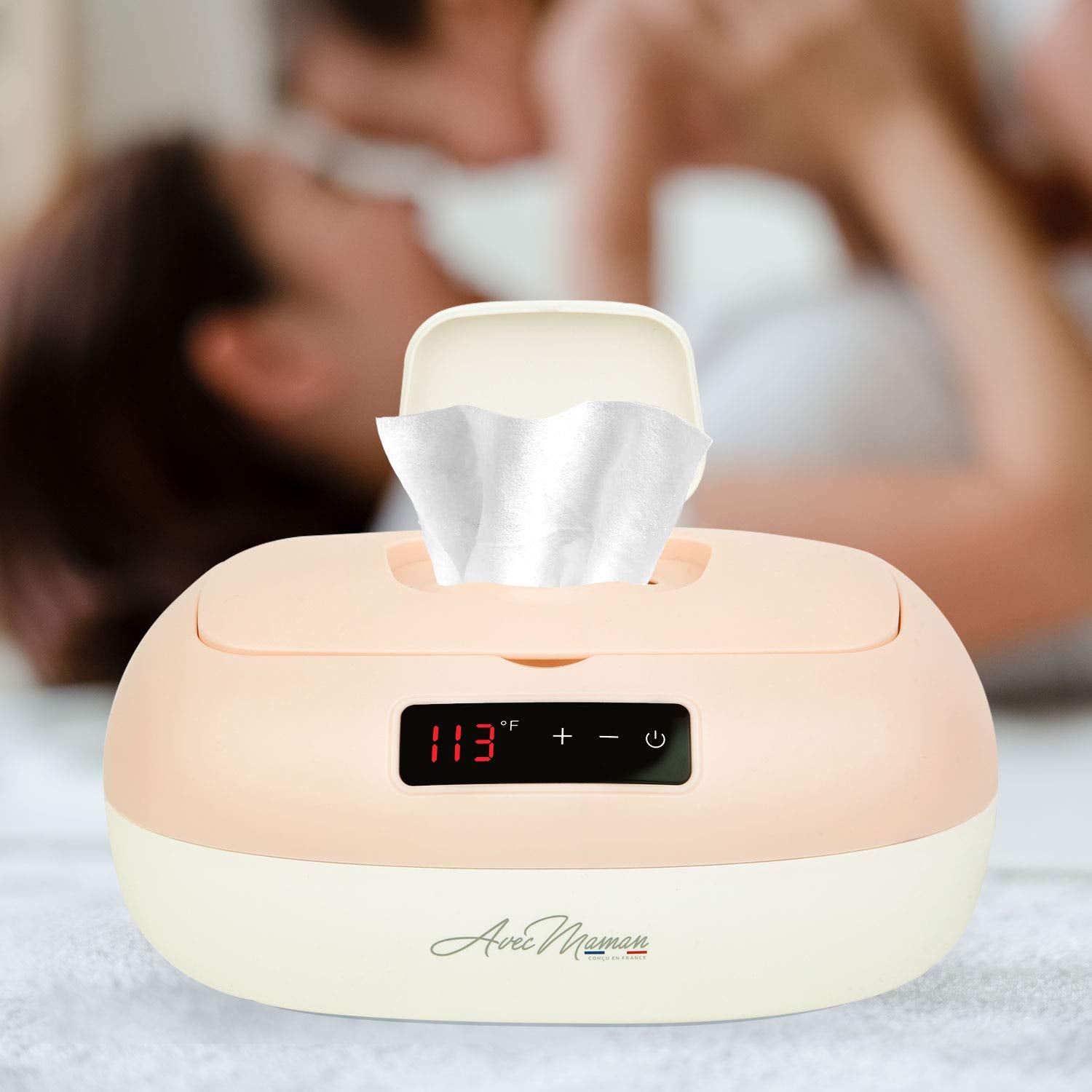 Avec Maman La Caresse wipe warmer hygienic coating keeps wipes clean and ready