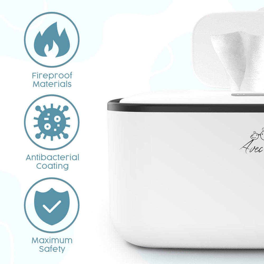 Avec Maman S1 wipe dispenser keeps wipes organized and accessible.