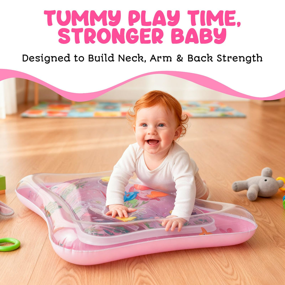 AVEC MAMAN Tummy Time Water Mat center water-filled panel engages baby sensory play and motor coordination