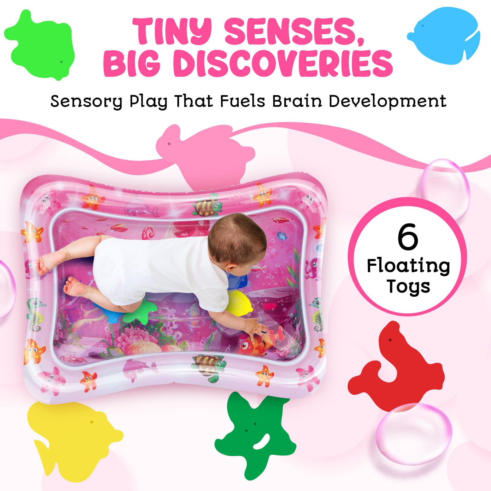 AVEC MAMAN Water Mat sea creatures design promotes visual and tactile exploration during early development