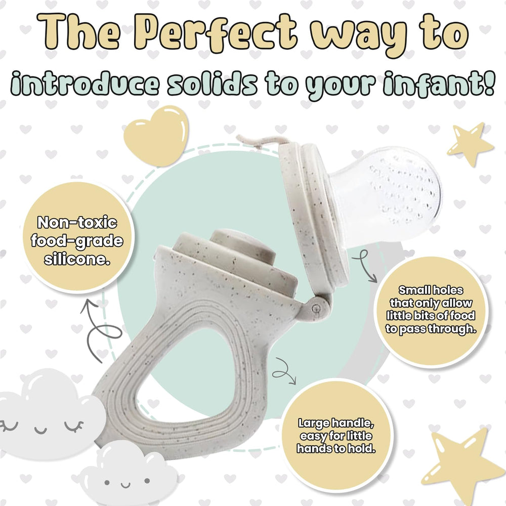 Avee & Co dishwasher-safe beige teether image indicates quick cleanup after meals