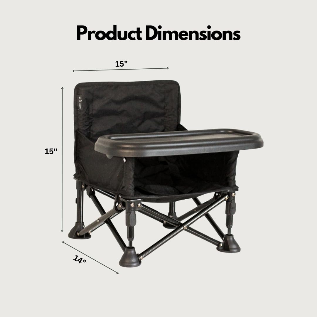 Avee & Co portable booster chair in compact fold fits small spaces at home or park