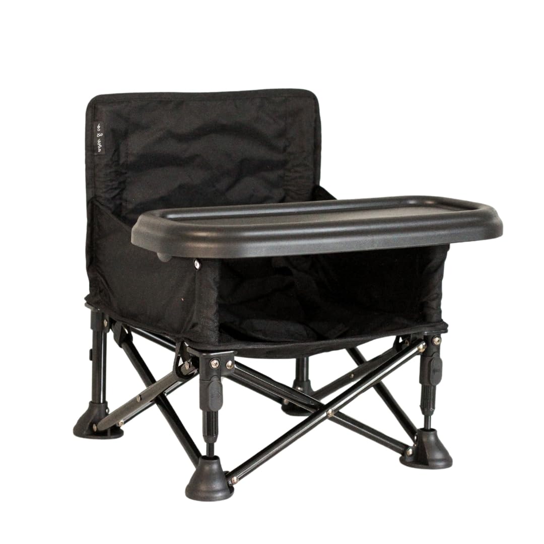 Avee & Co Infant Fold-Out Booster Chair ready for outdoor dining with quick setup