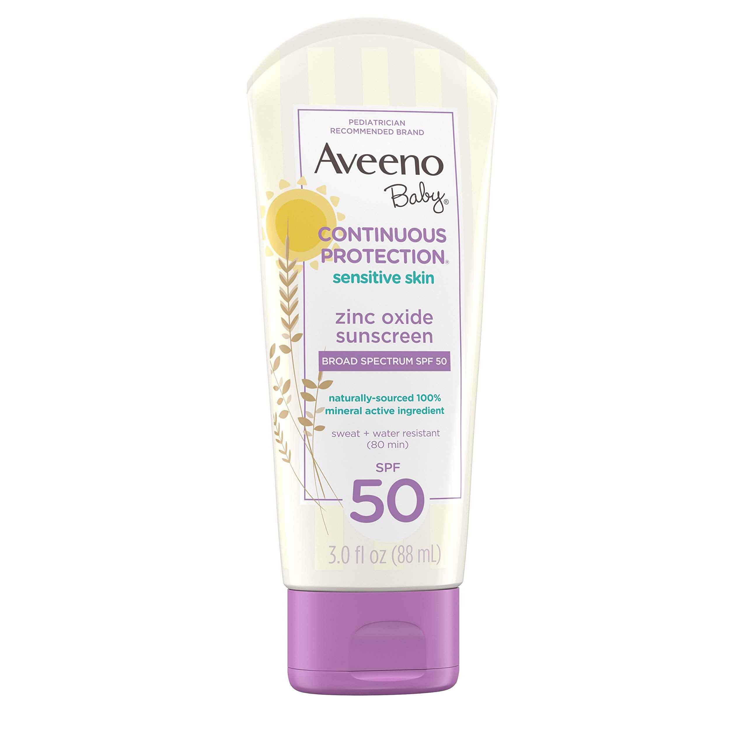 Aveeno Baby travel-friendly 3 oz tube fits in bags.