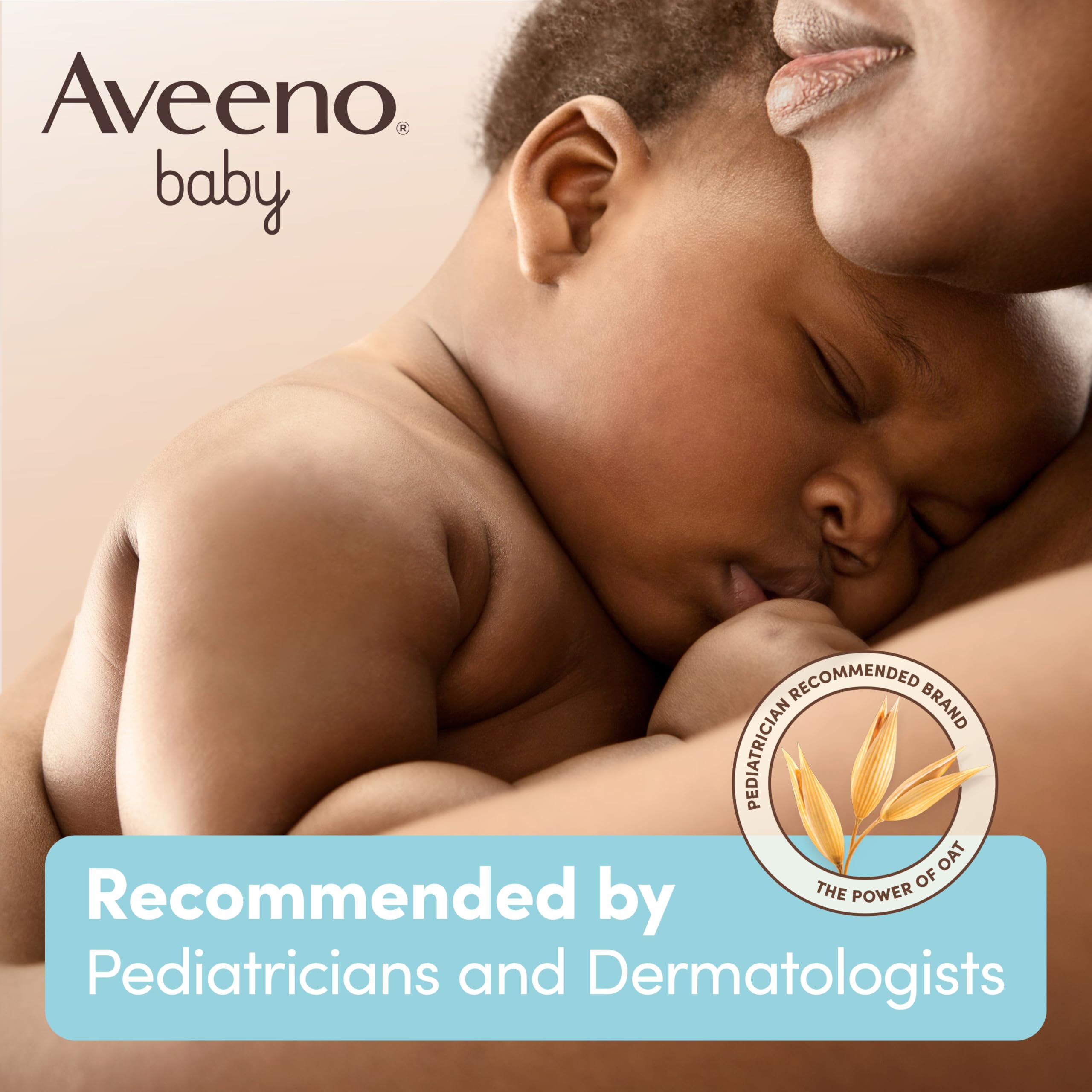 Aveeno Baby Sensitive All Over Wipes hands on the go—soft fibers for quick cleansing.