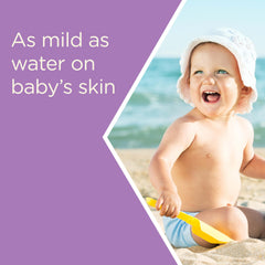 Aveeno Baby SPF 50 lotion on face and body for broad coverage.