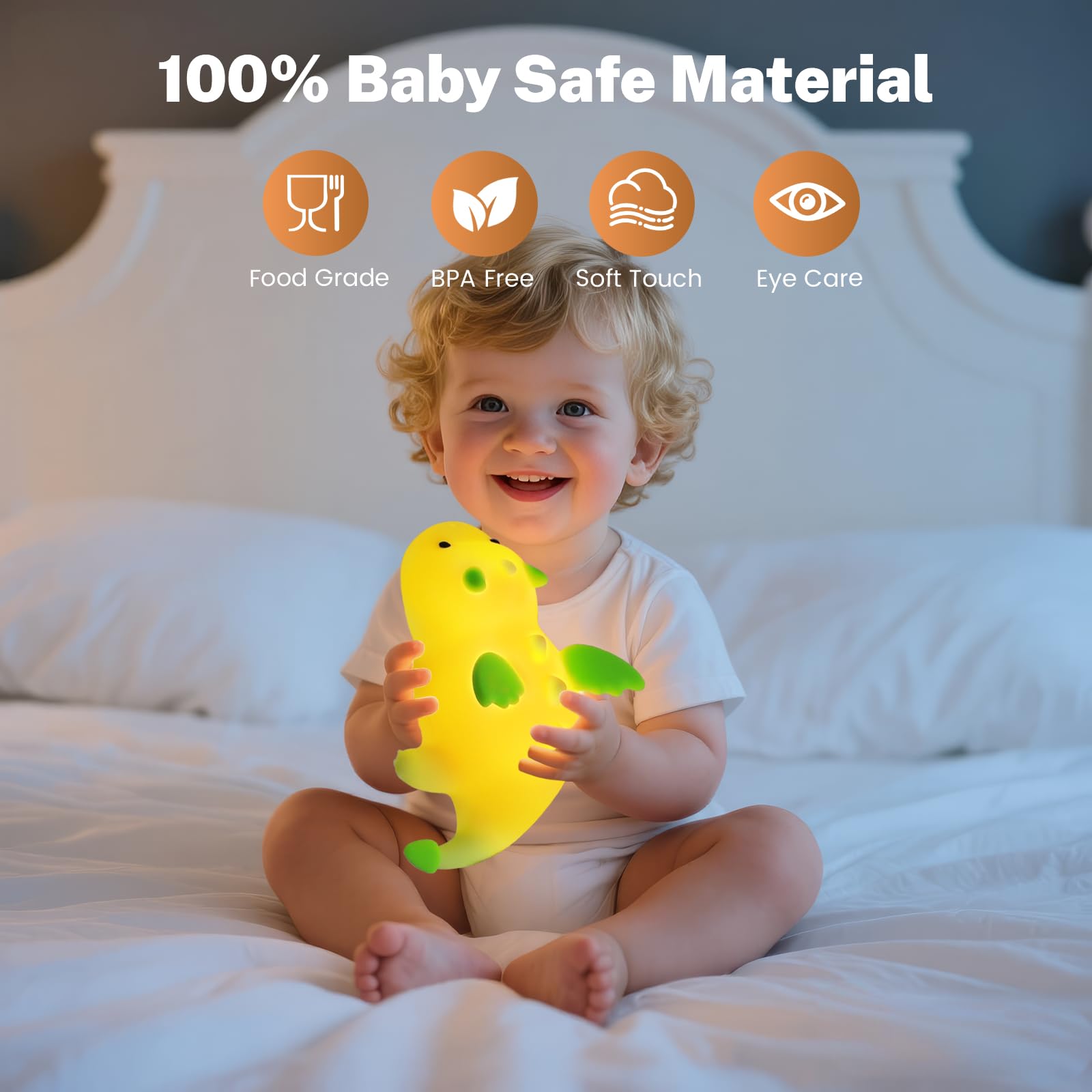 AVEKI lime-green dragon night light wall-mount demonstrates space-saving placement and cozy atmosphere.