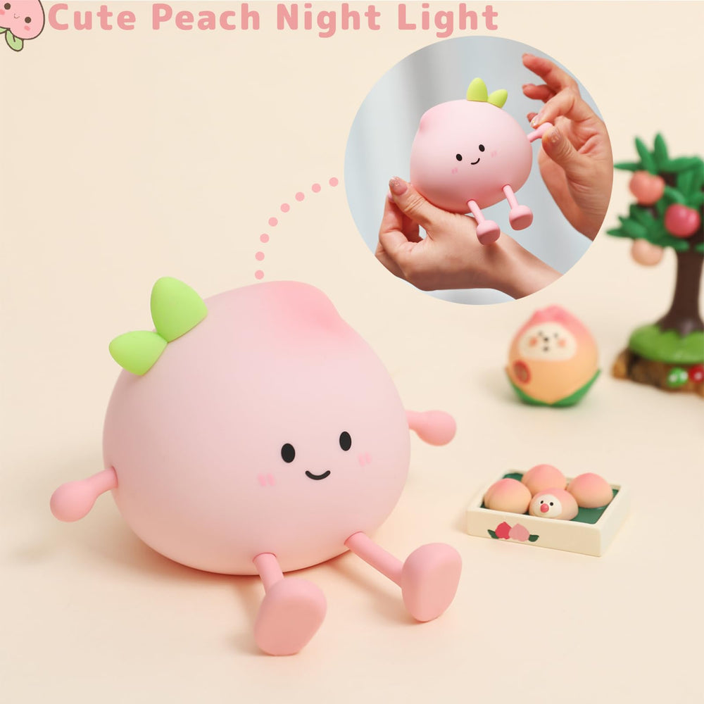 AVEKI Peach Night Light packaging box: complete kit with USB-C cable and manual.